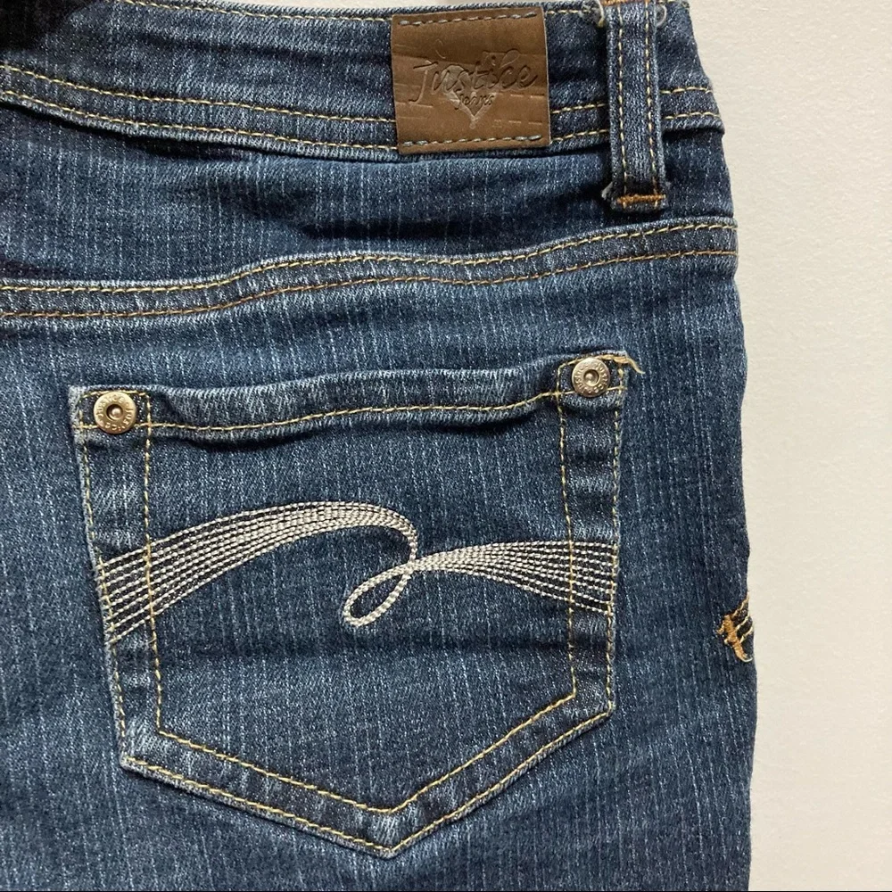 Justice Girls Blue Studded Jean Shorts Denim Jorts